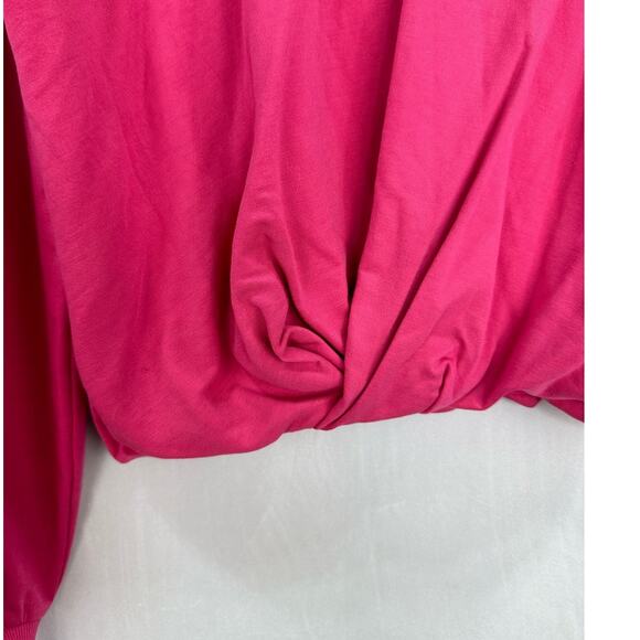 Anthropologie Maeve Twist-Front Oversized Sweatshirt Berry Pink – Size XS - Picture 3 of 8